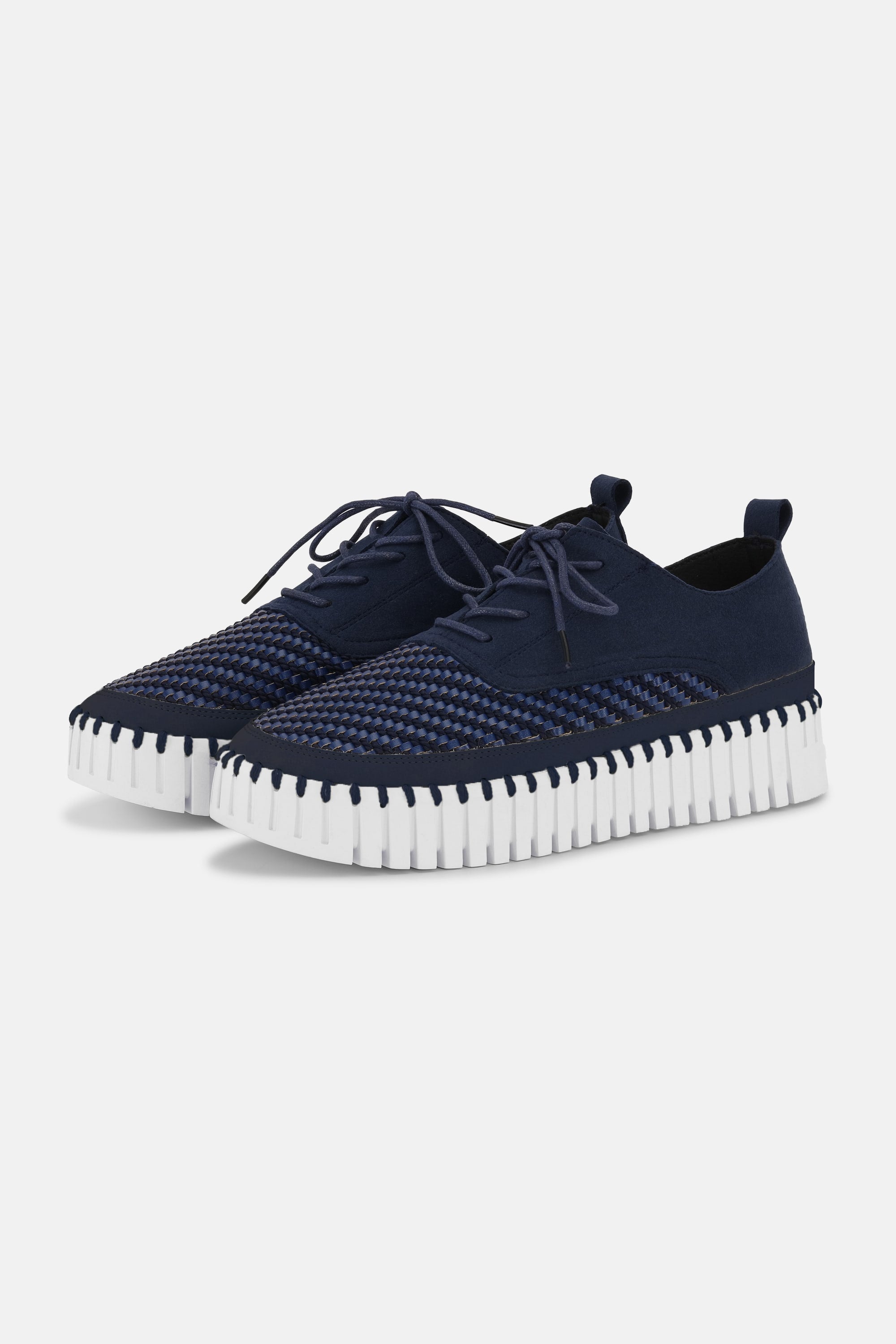 Tulip Flats With Laces - Dark Indigo White